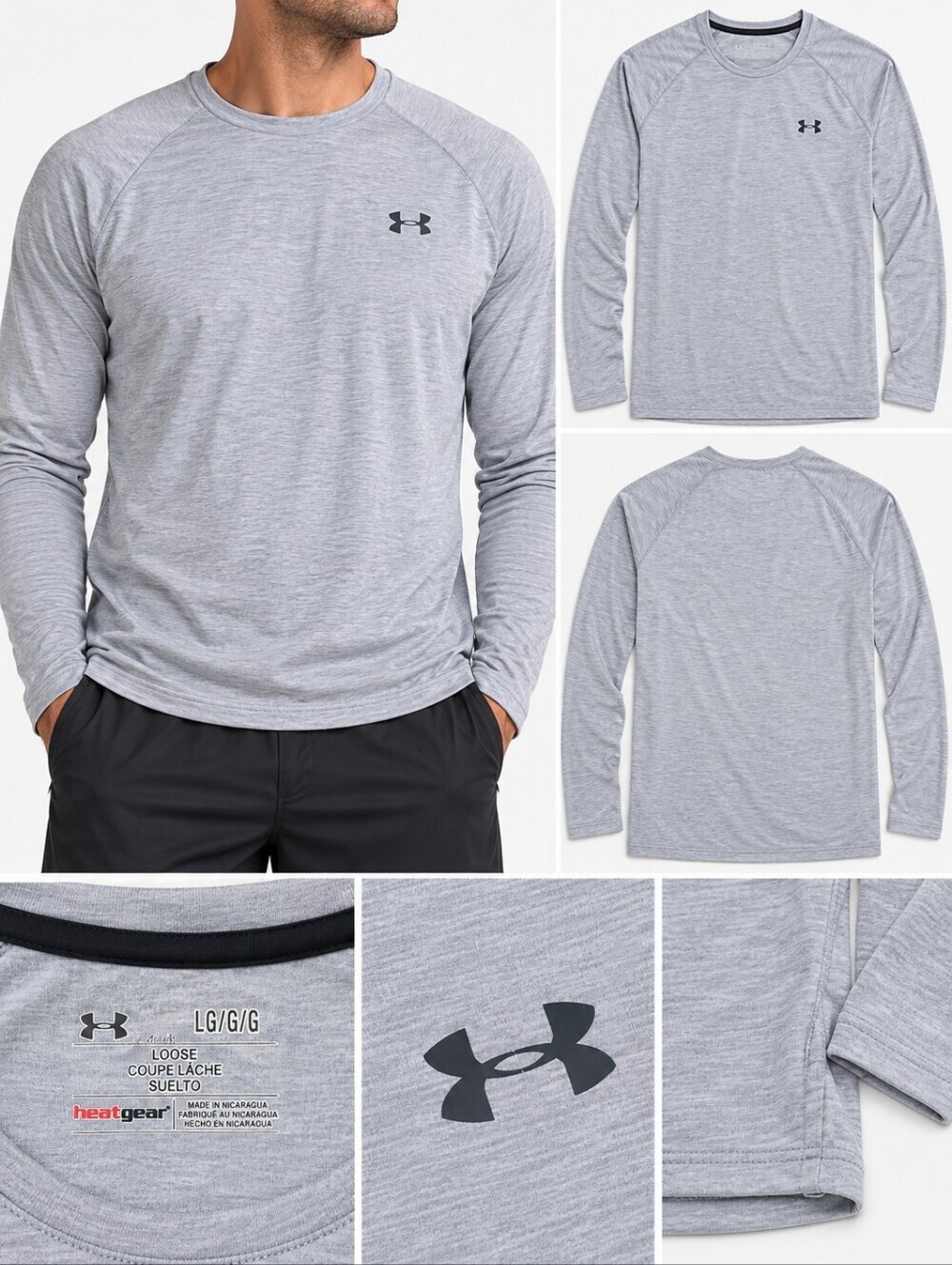 Under Armour Men’s Long Sleeve Performance Tee - Light Gray
